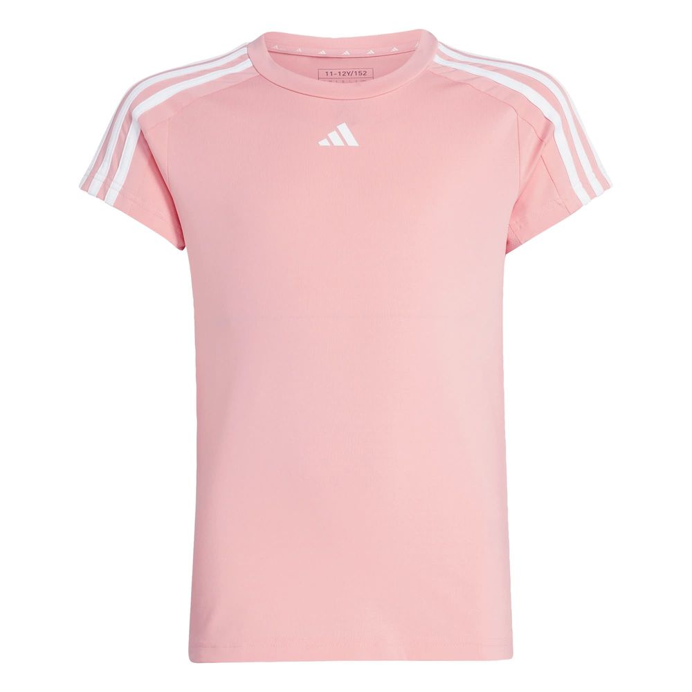 Foto 2 pulgar | Playera Deportiva Train Essentials Aeroready 3 Franjas Adidas Rosa Niños