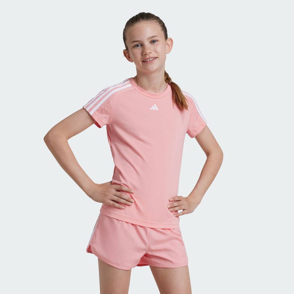 Foto 5 pulgar | Playera Deportiva Train Essentials Aeroready 3 Franjas Adidas Rosa Niños