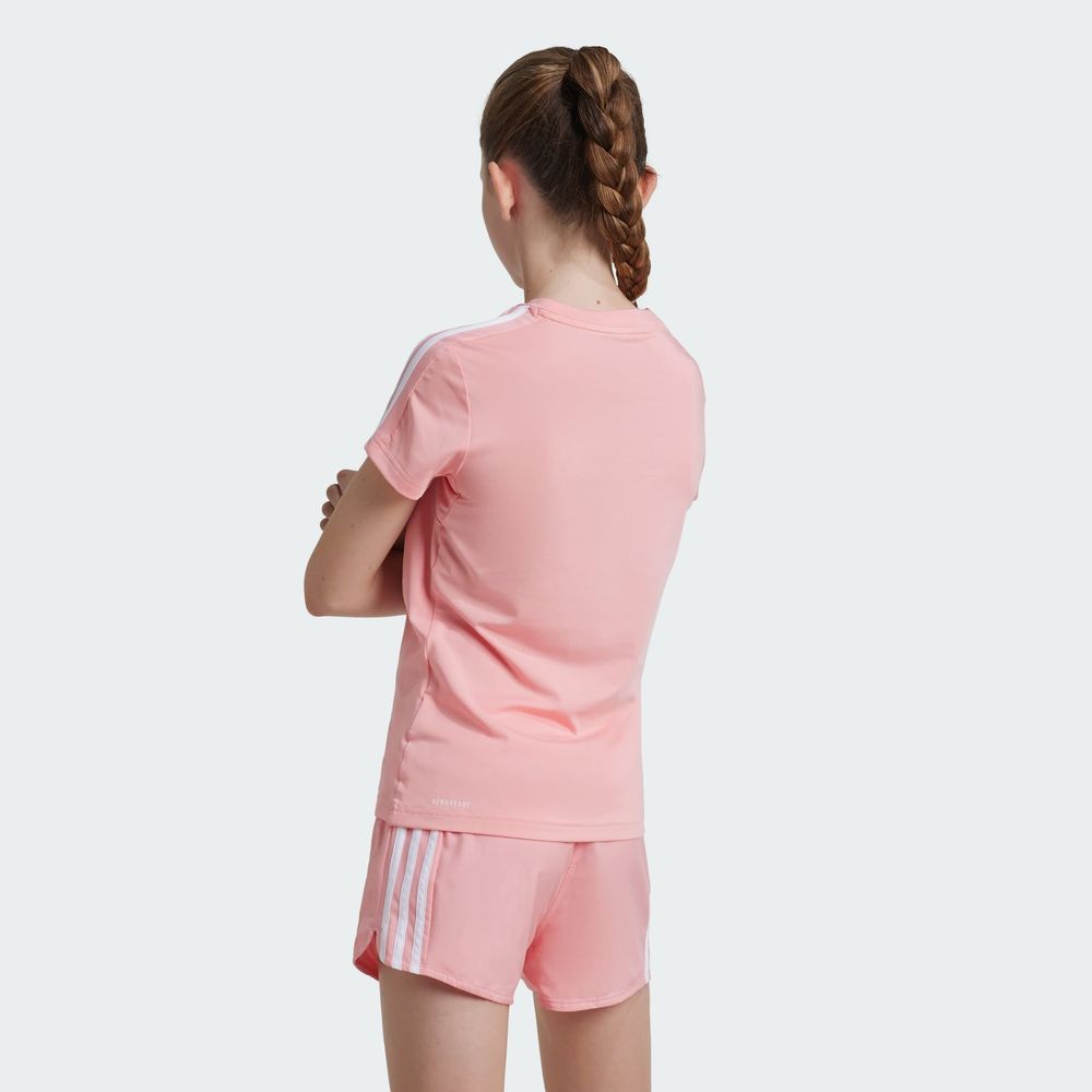 Foto 6 pulgar | Playera Deportiva Train Essentials Aeroready 3 Franjas Adidas Rosa Niños