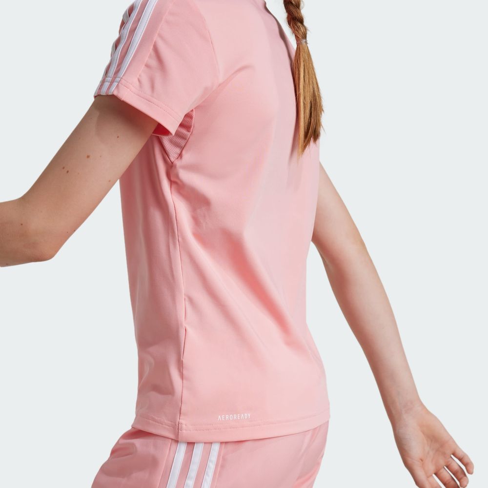 Foto 8 pulgar | Playera Deportiva Train Essentials Aeroready 3 Franjas Adidas Rosa Niños