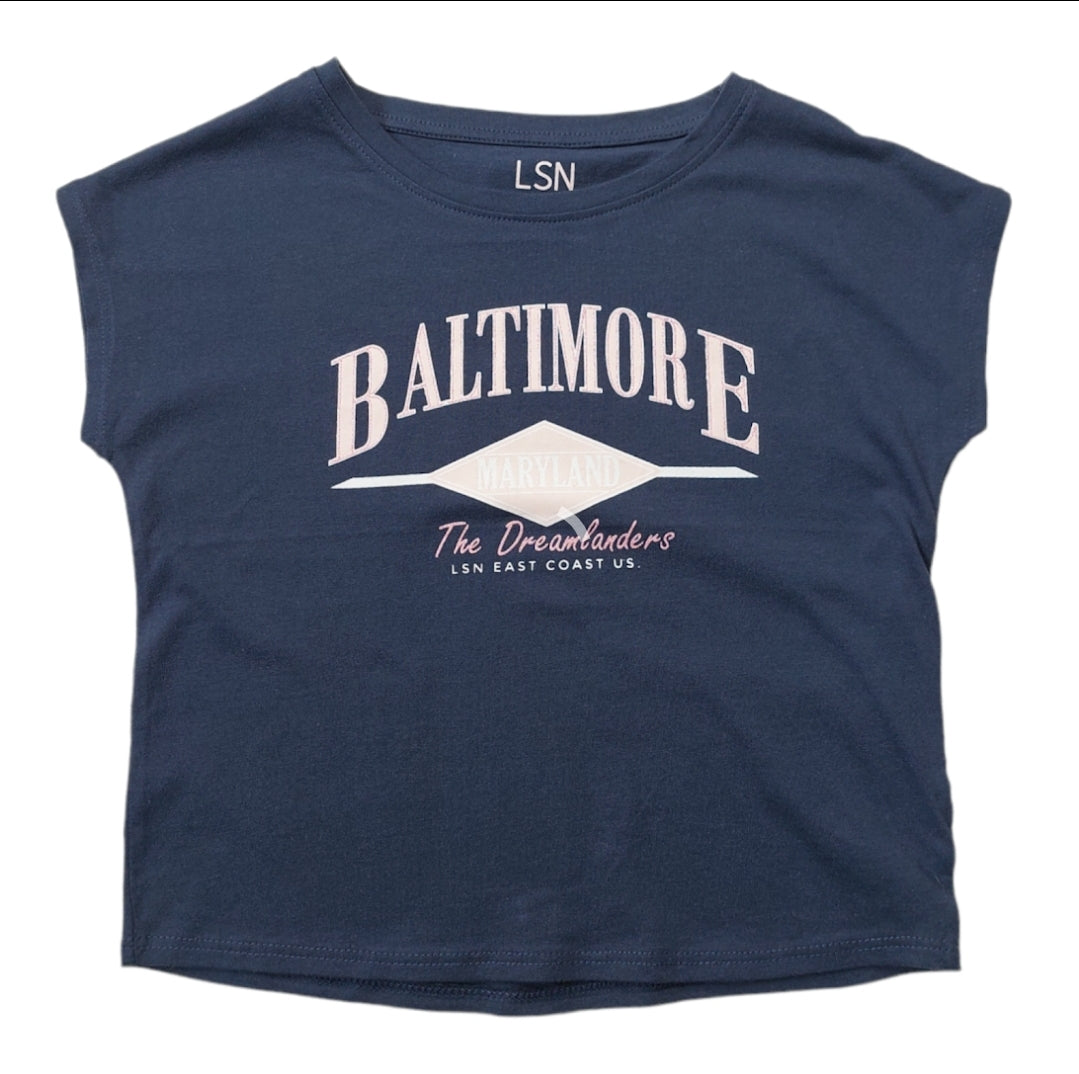 Playera Palo De Azul ''baltimore'' Para Niña Losan