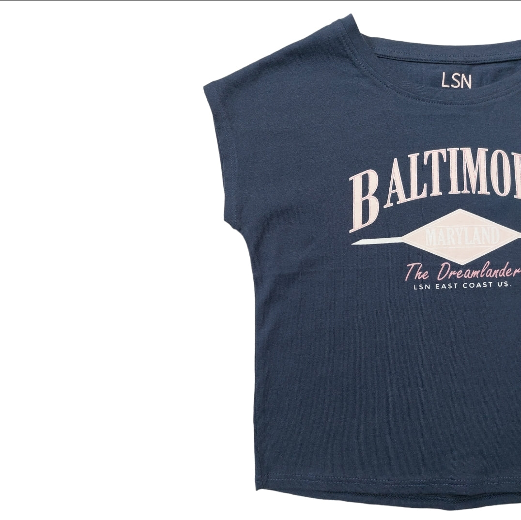 Foto 4 pulgar | Playera Palo De Azul ''baltimore'' Para Niña Losan