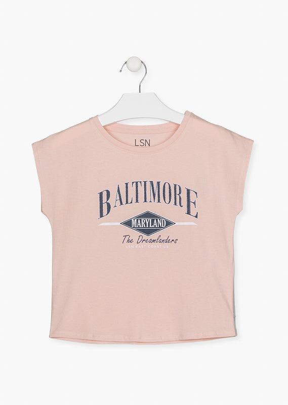 Playera Rosa Palo ''baltimore'' Para Niña Losan