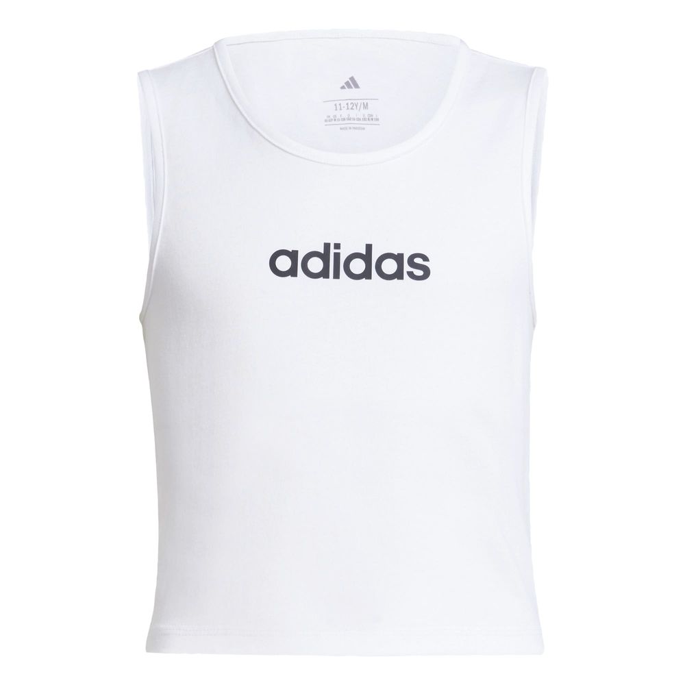 Playera Sin Mangas Essentials Kids Adidas Blanco Niños