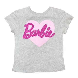 Foto 1 | Playera En Cuello Redondo Con Corazon Y Estampado De Barbie Para Niña