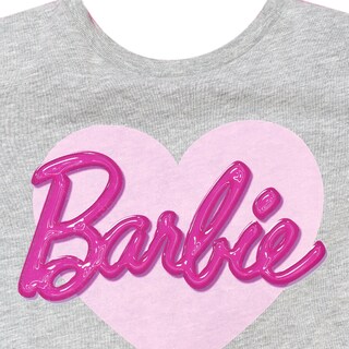 Foto 2 | Playera En Cuello Redondo Con Corazon Y Estampado De Barbie Para Niña
