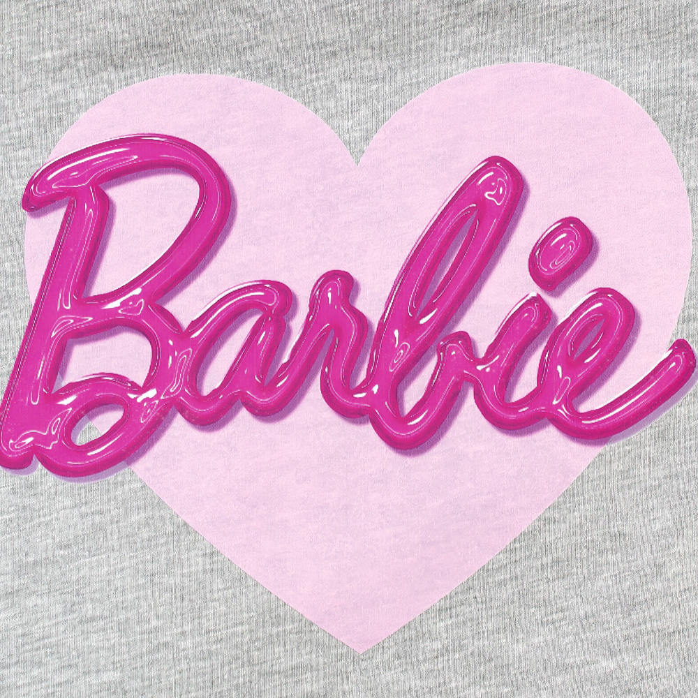 Foto 4 pulgar | Playera En Cuello Redondo Con Corazon Y Estampado De Barbie Para Niña