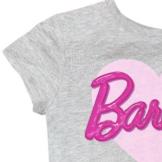 Foto 4 | Playera En Cuello Redondo Con Corazon Y Estampado De Barbie Para Niña