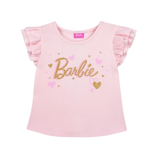 Foto 1 | Playera Con Manga De Olan Estampado De Barbie Para Niña