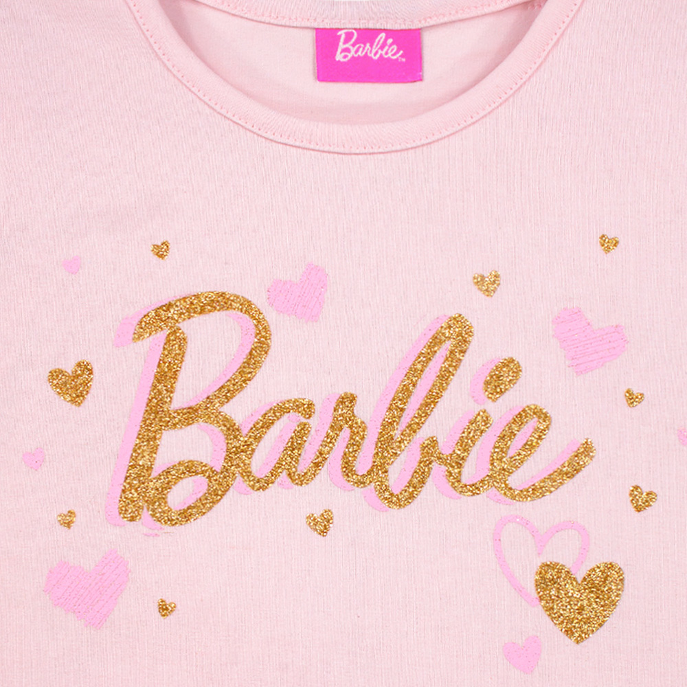 Foto 3 pulgar | Playera Con Manga De Olan Estampado De Barbie Para Niña