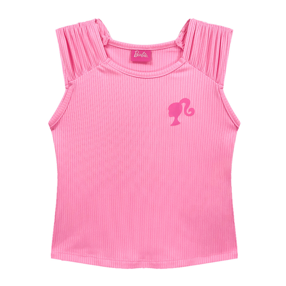Foto 2 pulgar | Playera Con Manga De Olan Estampado De Barbie Para Niña