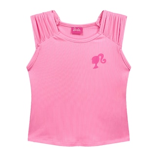 Foto 1 | Playera Con Manga De Olan Estampado De Barbie Para Niña