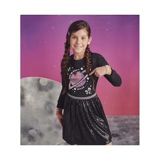 Foto 4 | Playera Coqueta Para Niña De Algodón Negro Con Estampado De Planeta