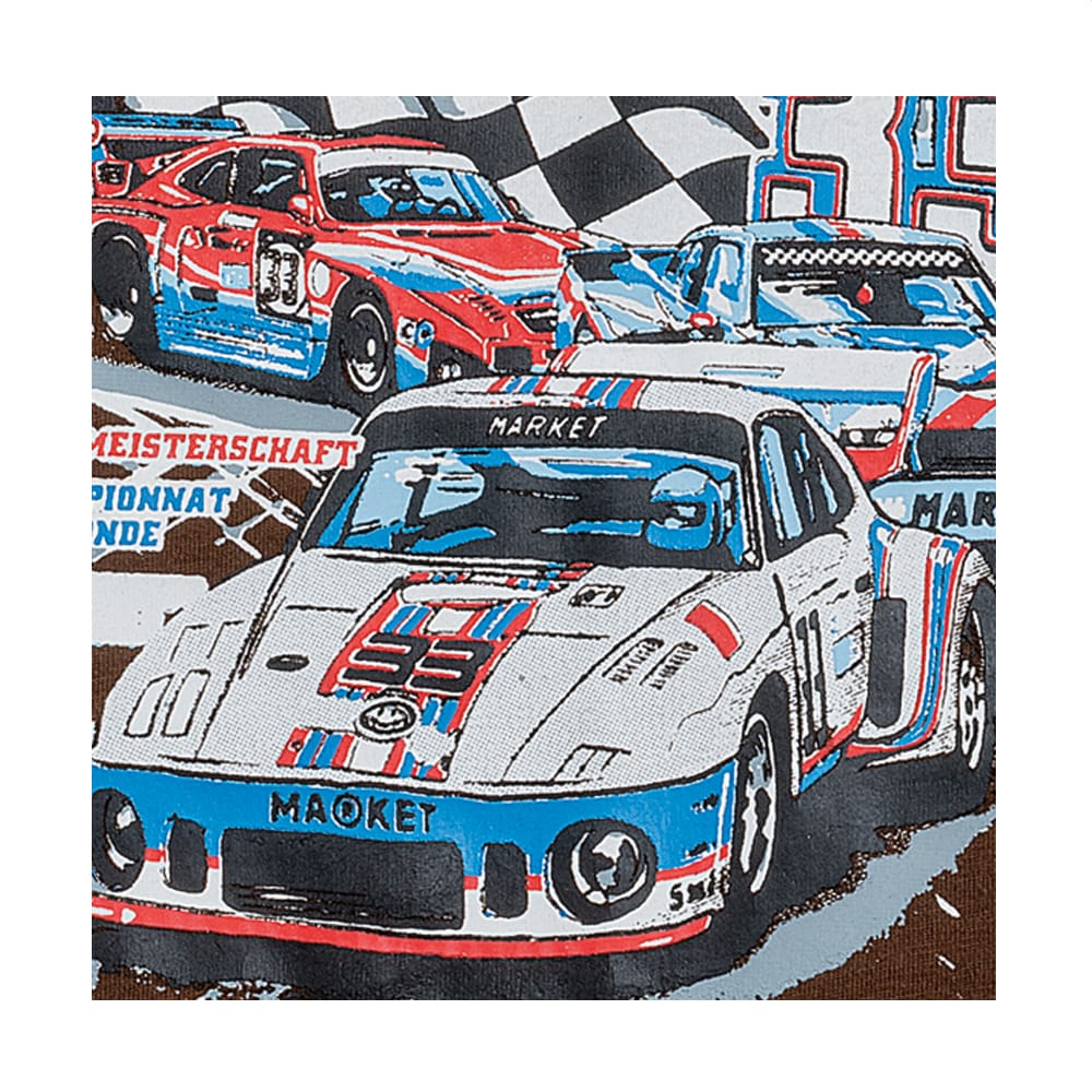 Foto 5 pulgar | Playera Audaz Para Niño De Algodón Café Con Estampado De Autos De Carrera