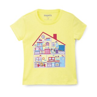 Foto 1 | Playera Coqueta Para Niña De Algodón Amarillo Con Casa Interactiva