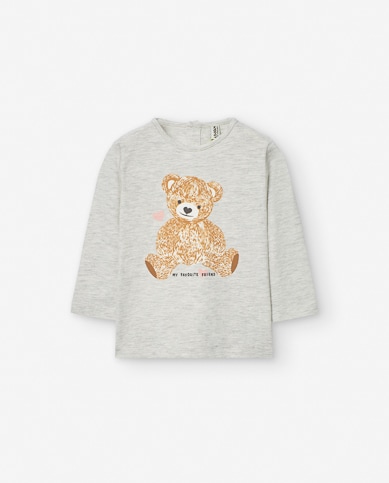 Playera Gris ''my Favorite Friend'' Para Bebé Niña Losan $499