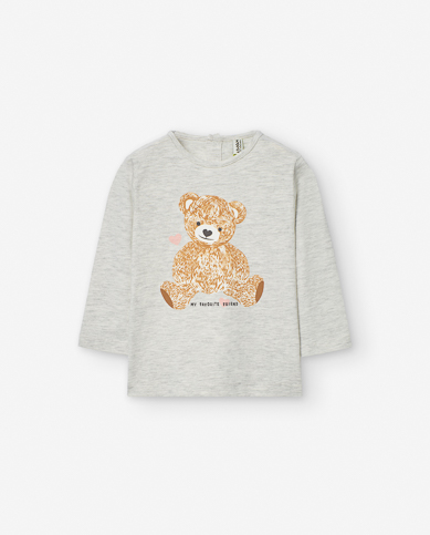 Foto 2 pulgar | Playera Gris ''my Favorite Friend'' Para Bebé Niña Losan
