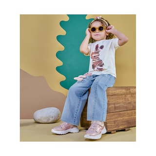 Foto 4 | Playera Coqueta Para Niña De Algodón Beige Con Lentejuelas De Conejito