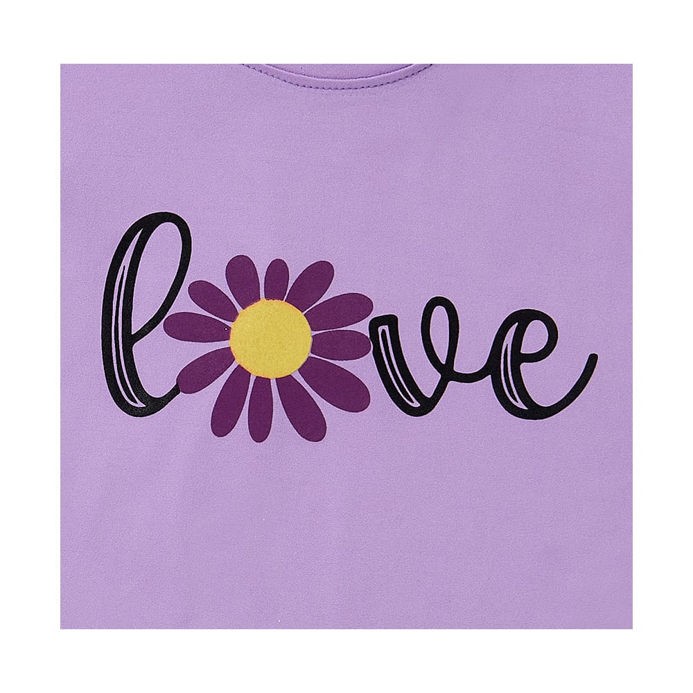 Foto 4 pulgar | Playera Coqueta Para Niña De Poliéster Lila Con Estampado De Flor