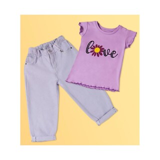 Foto 4 | Playera Coqueta Para Niña De Poliéster Lila Con Estampado De Flor