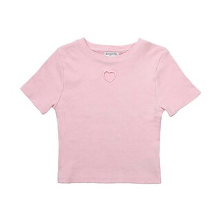 Foto 1 | Playera Coqueta Para Niña En Algodón Rosa Con Detalle De Corazón
