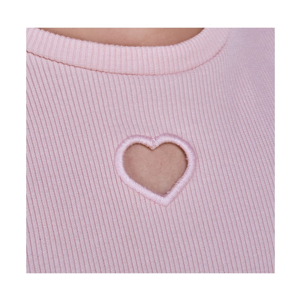 Foto 4 pulgar | Playera Coqueta Para Niña En Algodón Rosa Con Detalle De Corazón