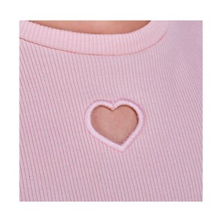 Foto 3 | Playera Coqueta Para Niña En Algodón Rosa Con Detalle De Corazón