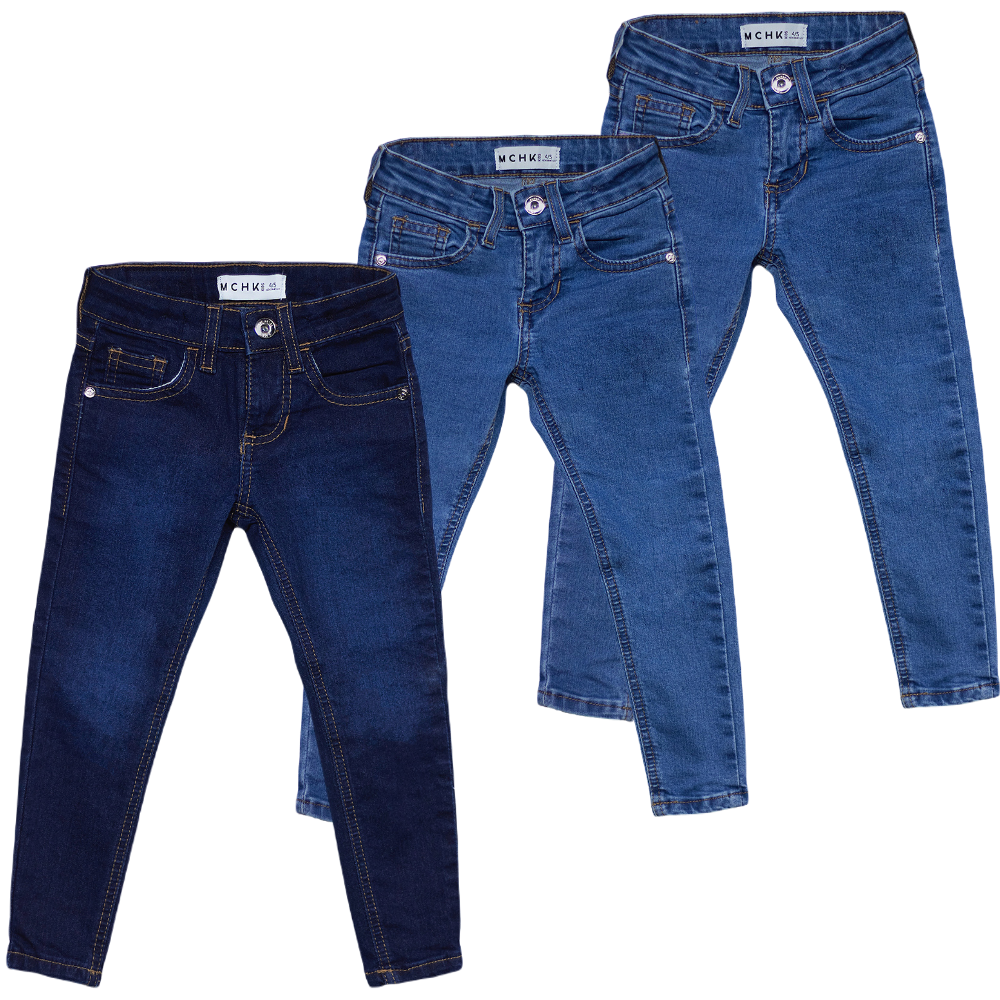 Foto 2 pulgar | Jeans Mchk Azul para Niña 3 Piezas