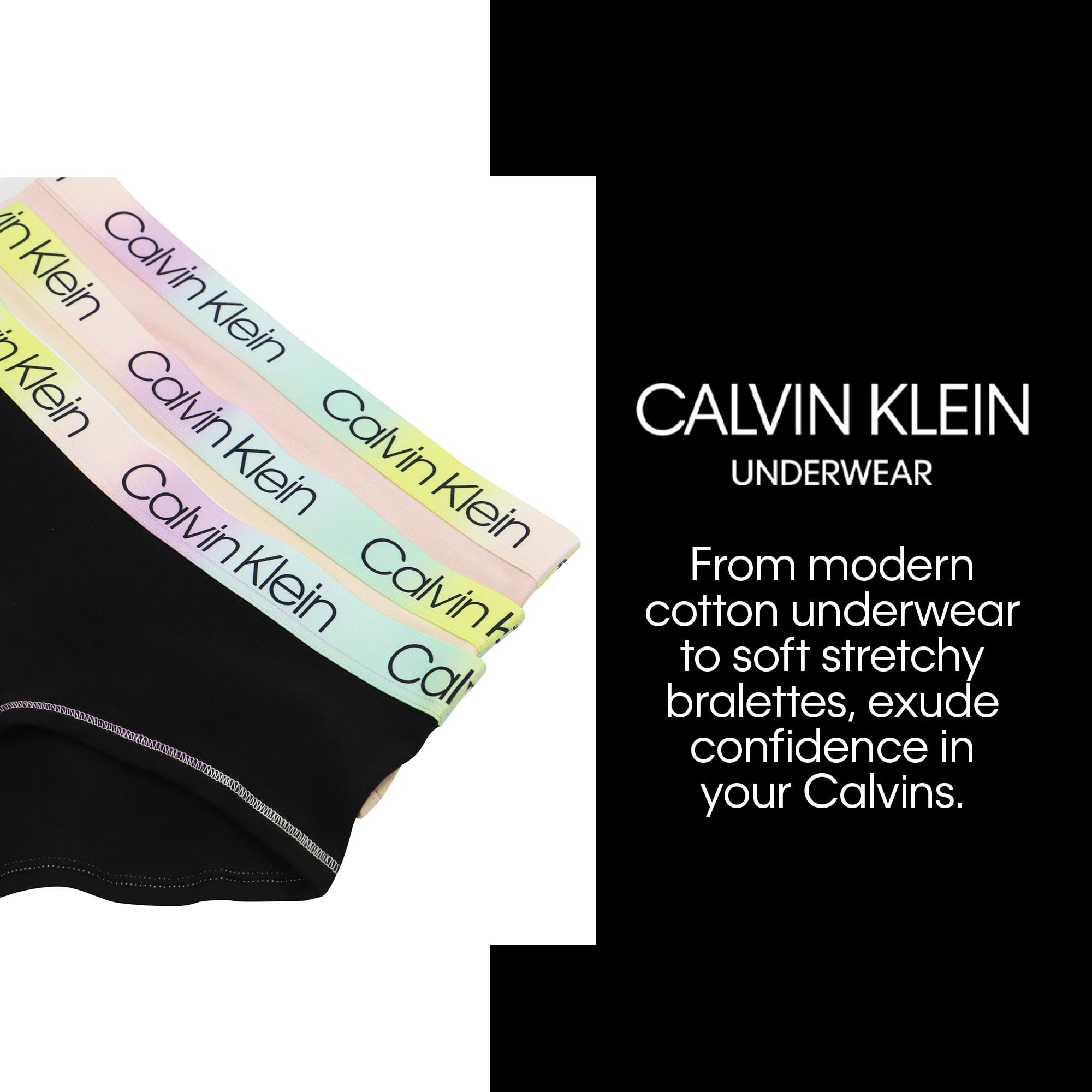 Foto 4 | Bragas Calvin Klein De Algodón Para Niñas Little Modern, Paquete De 7 - Venta Internacional.