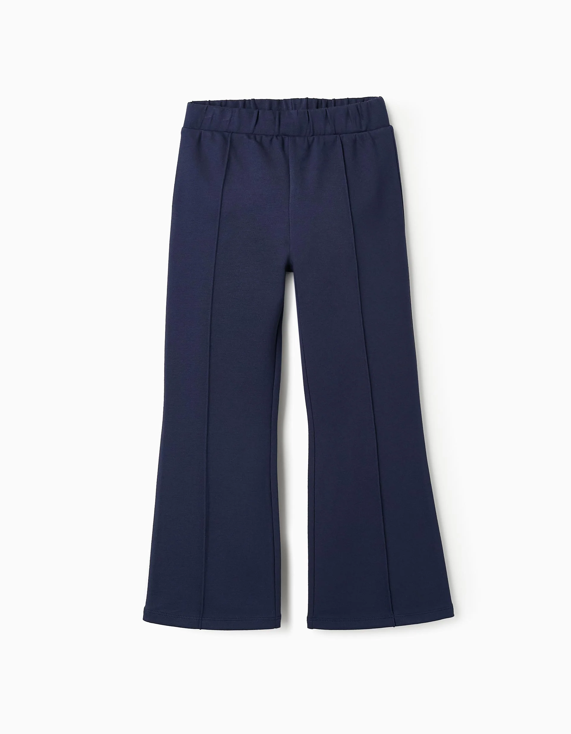 Pantalones Flare en Punto Roma Zippy Azul Oscuro para Niña