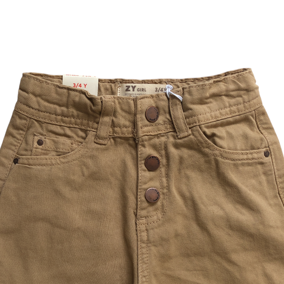 Foto 2 | Pantalón Cargo Zippy Beige Twill Dark Beige Wide Leg