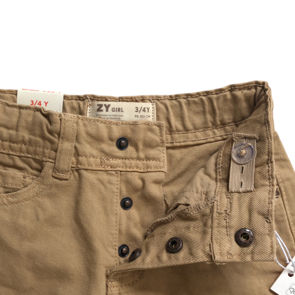 Foto 4 pulgar | Pantalón Cargo Zippy Beige Twill Dark Beige Wide Leg