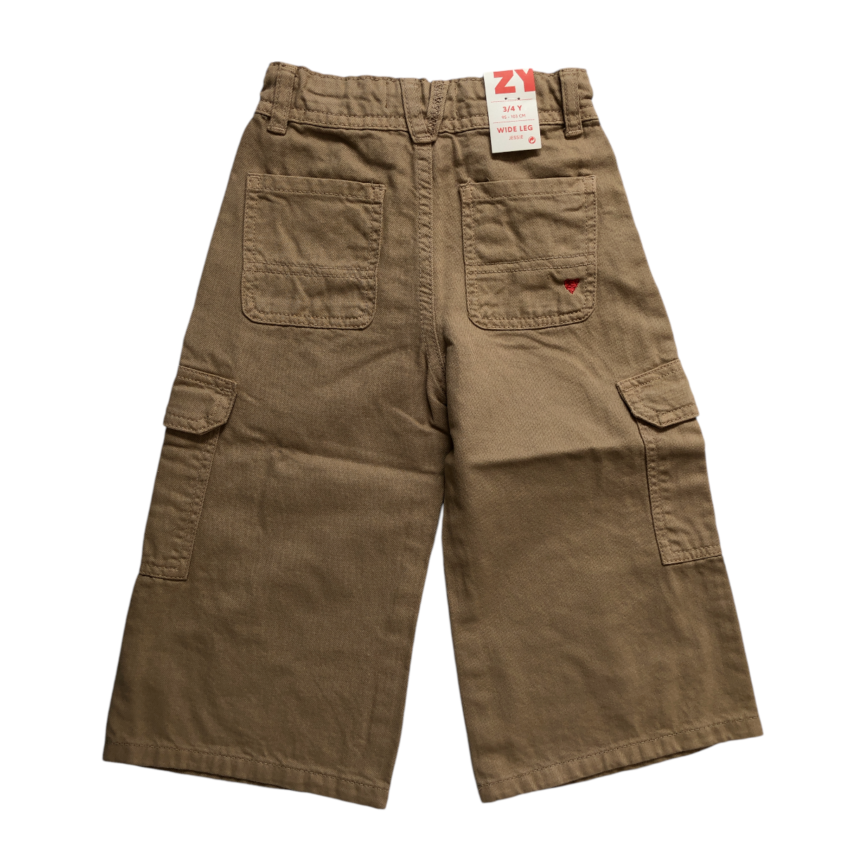 Foto 5 pulgar | Pantalón Cargo Zippy Beige Twill Dark Beige Wide Leg