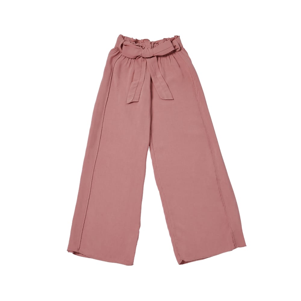 Foto 1 | Pantalón Coqueta Para Niña En Poliéster Rosa Con Pretina Paper Bag