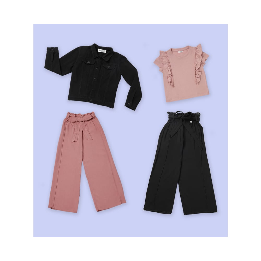 Foto 4 | Pantalón Coqueta Para Niña En Poliéster Rosa Con Pretina Paper Bag