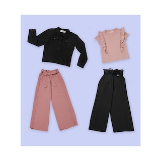 Foto 4 | Pantalón Coqueta Para Niña En Poliéster Rosa Con Pretina Paper Bag