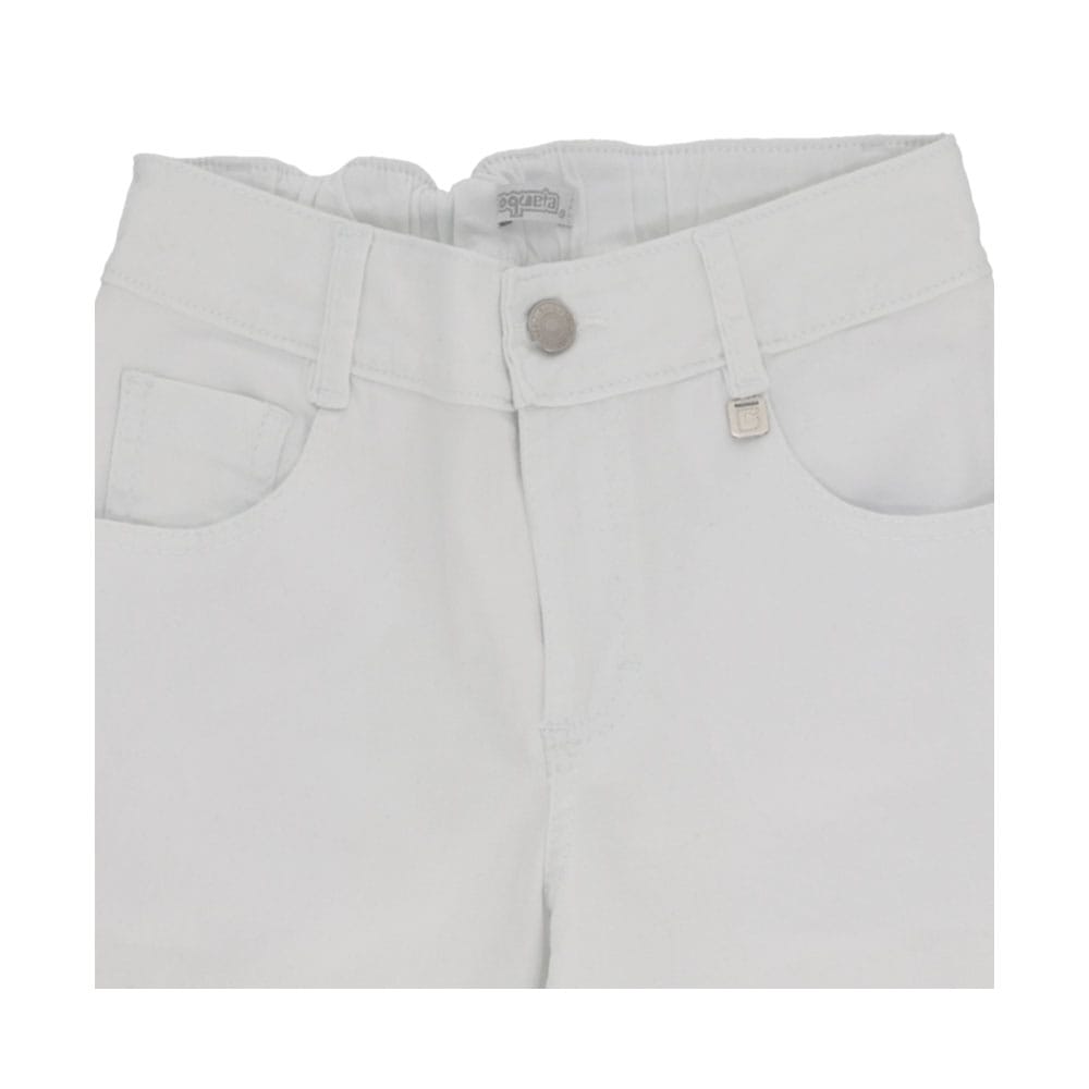 Foto 4 pulgar | Pantalón Coqueta Para Niña De Algodón Blanco Con Pierna Ancha