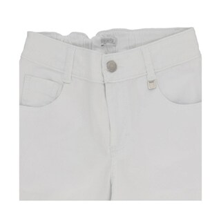 Foto 3 | Pantalón Coqueta Para Niña De Algodón Blanco Con Pierna Ancha