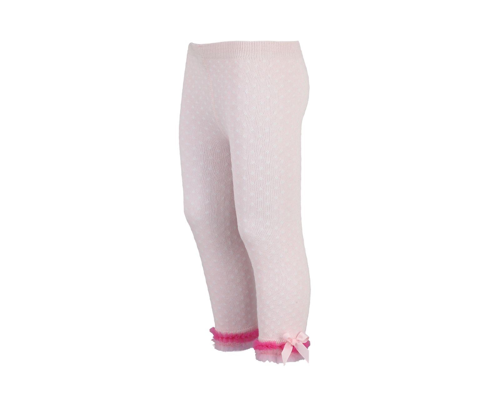 Legging Rosa Con Tul Fucsia En Tobillo para bebés de 24 a 36 meses, marca Baby Room, modelo BM5703.