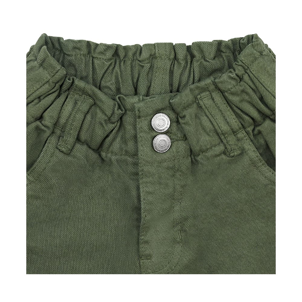 Foto 3 | Short Coqueta Para Niña En Algodón Verde Con Pretina Elástica