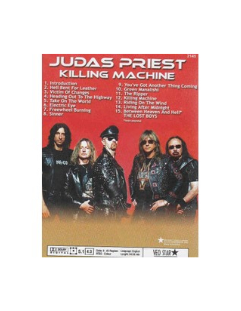 Foto 3 pulgar | Dvd Judas Priest Killing Machine