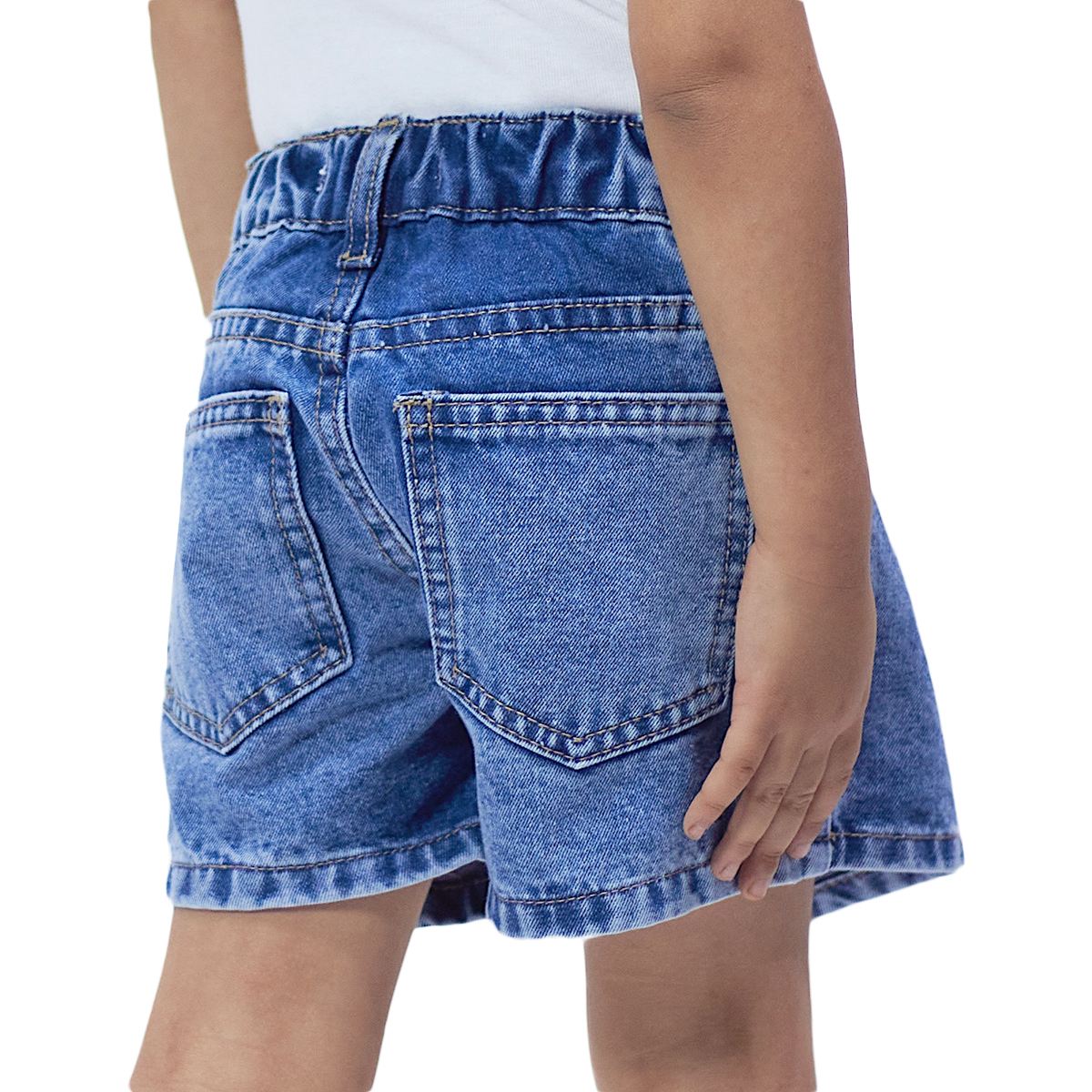 Foto 4 pulgar | Falda Short de Mezclilla Mchk 9003 color Azul para Niña