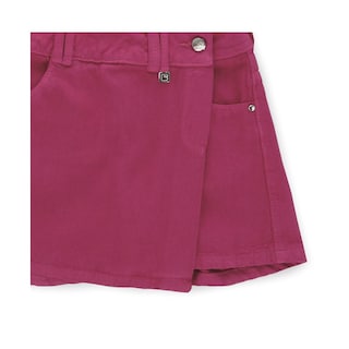 Foto 3 | Falda-short Coqueta Para Niña De Algodó Fiucsa Con Cruce Al Frente