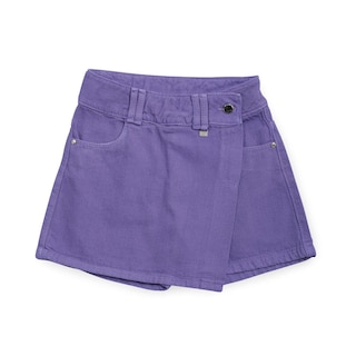 Foto 1 | Falda-short Coqueta Para Niña De Algodón Morado Con Cruce Al Frente