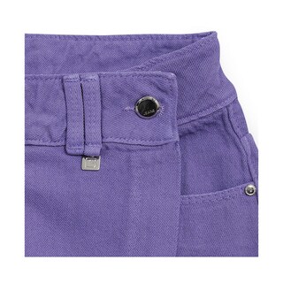 Foto 2 | Falda-short Coqueta Para Niña De Algodón Morado Con Cruce Al Frente