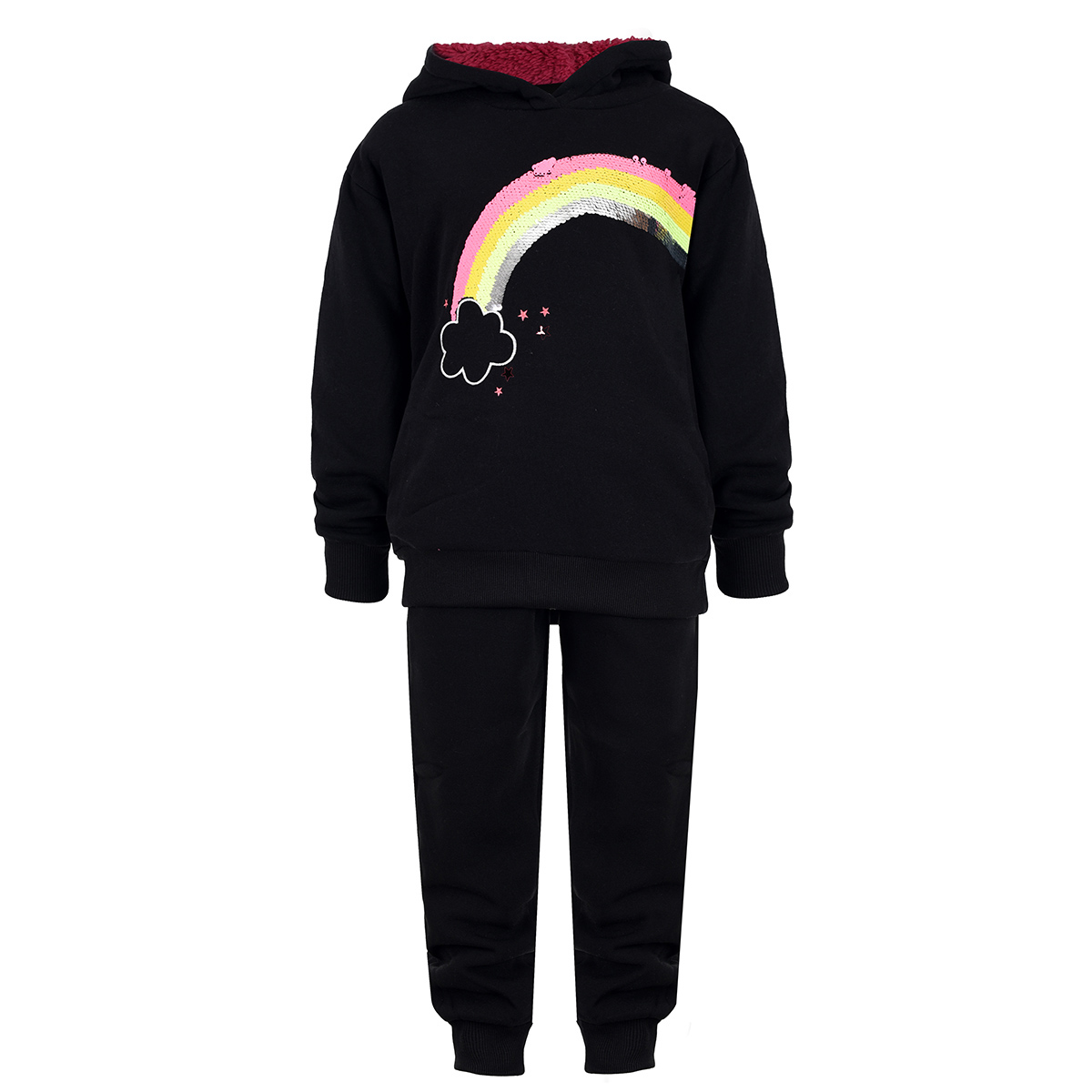 Conjunto 2 PZAS Sugar Girls 134133 color Negro Sudadera y Pants para Niña