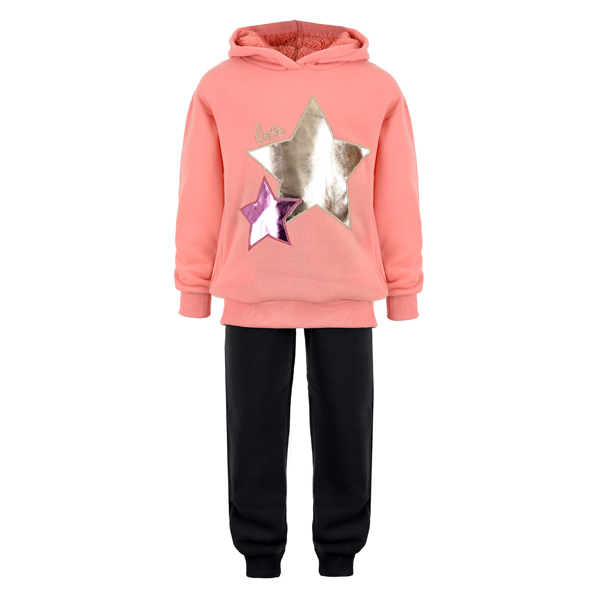 Conjunto 2 PZAS Sugar Girls 134126 color Coral Sudadera y Pants para Niña $599