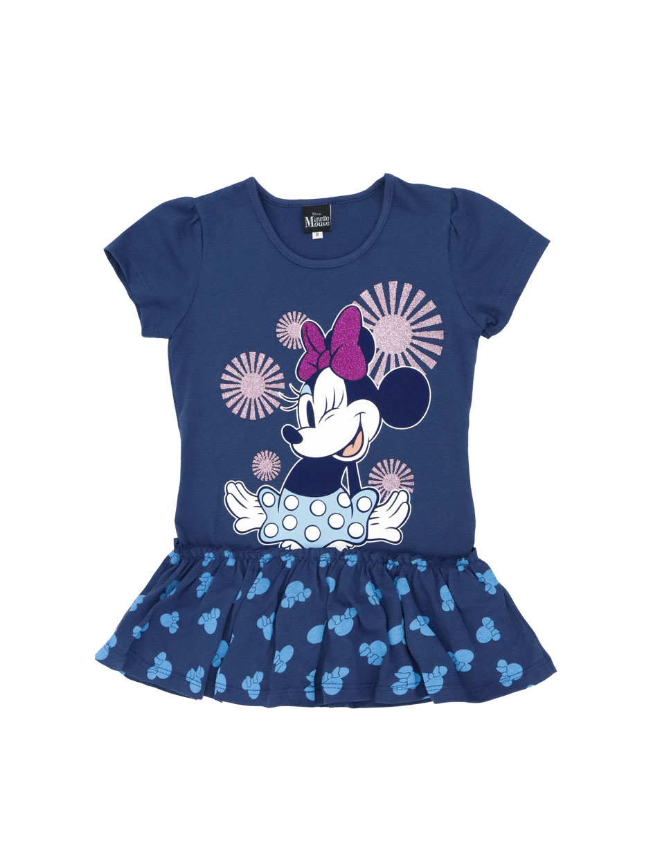 Foto 6 pulgar | Conjunto Disney 2 Playeras + Short Minnie Mouse color Azul para Niña