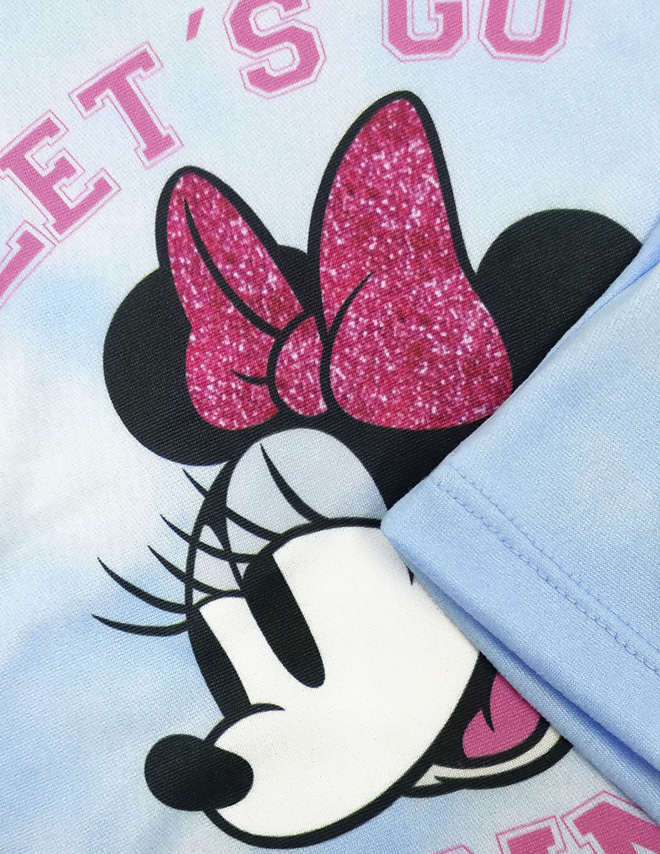 Foto 8 pulgar | Conjunto Disney 2 Playeras + Short Minnie Mouse color Azul para Niña