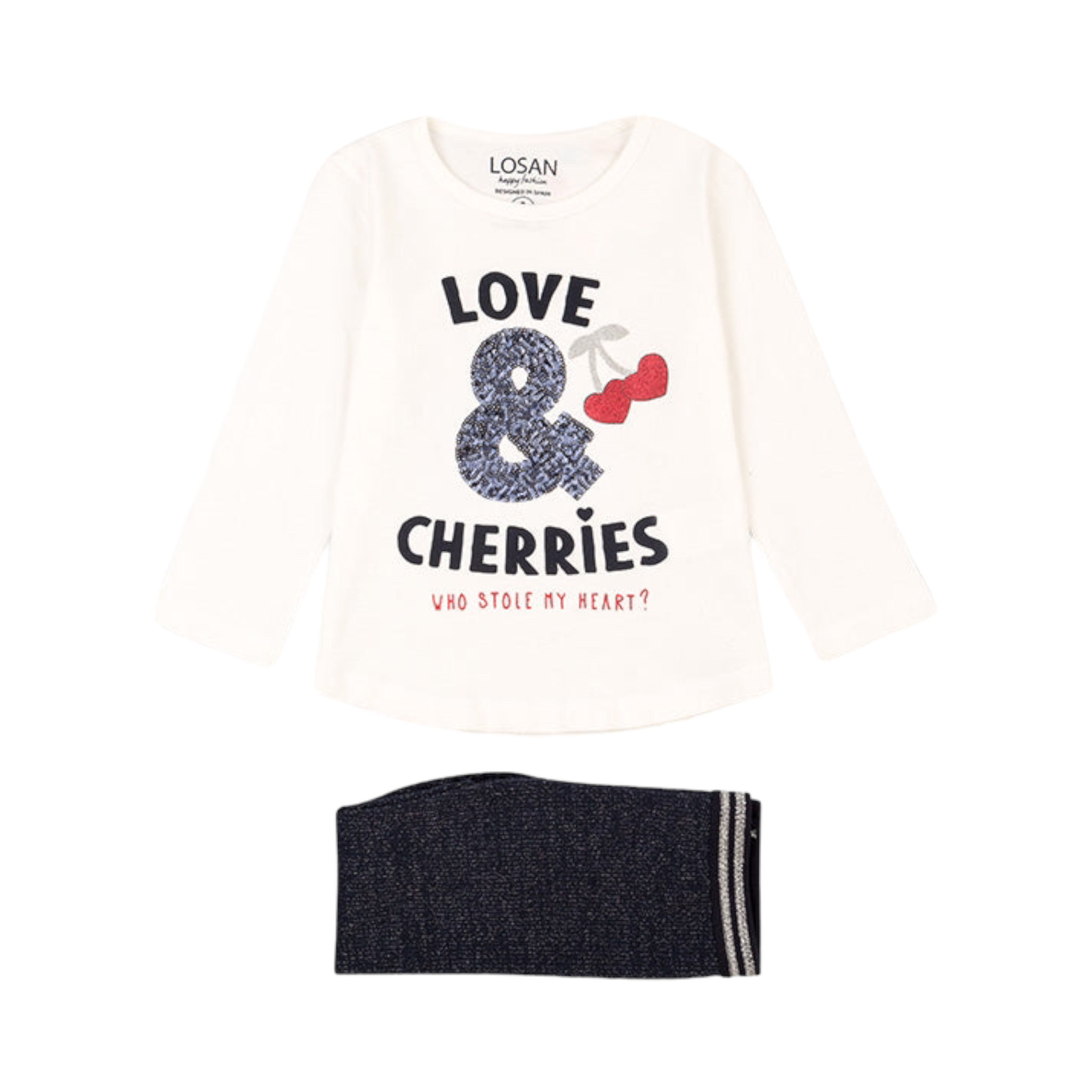 Conjunto De Playera Y Legging  Losan Love Cherries Para Niña